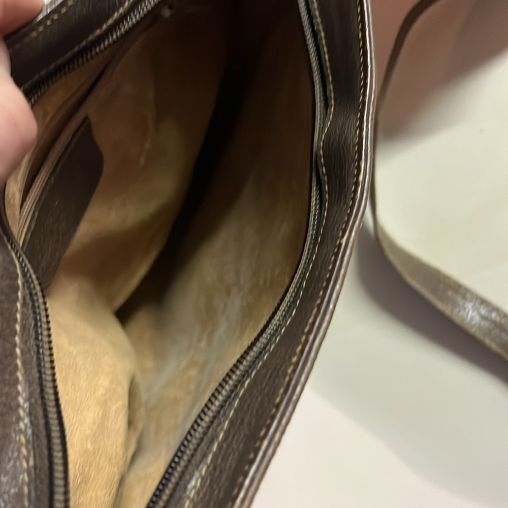 Vintage Gucci GG Crossbody/Shoulder Handbag Brown Leather - Picture 8 of 9